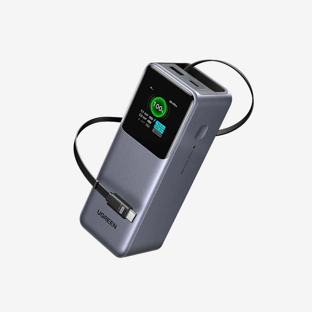 UGREEN 55987B PB726 20000mAh 165W Power Bank with Retractable Cable