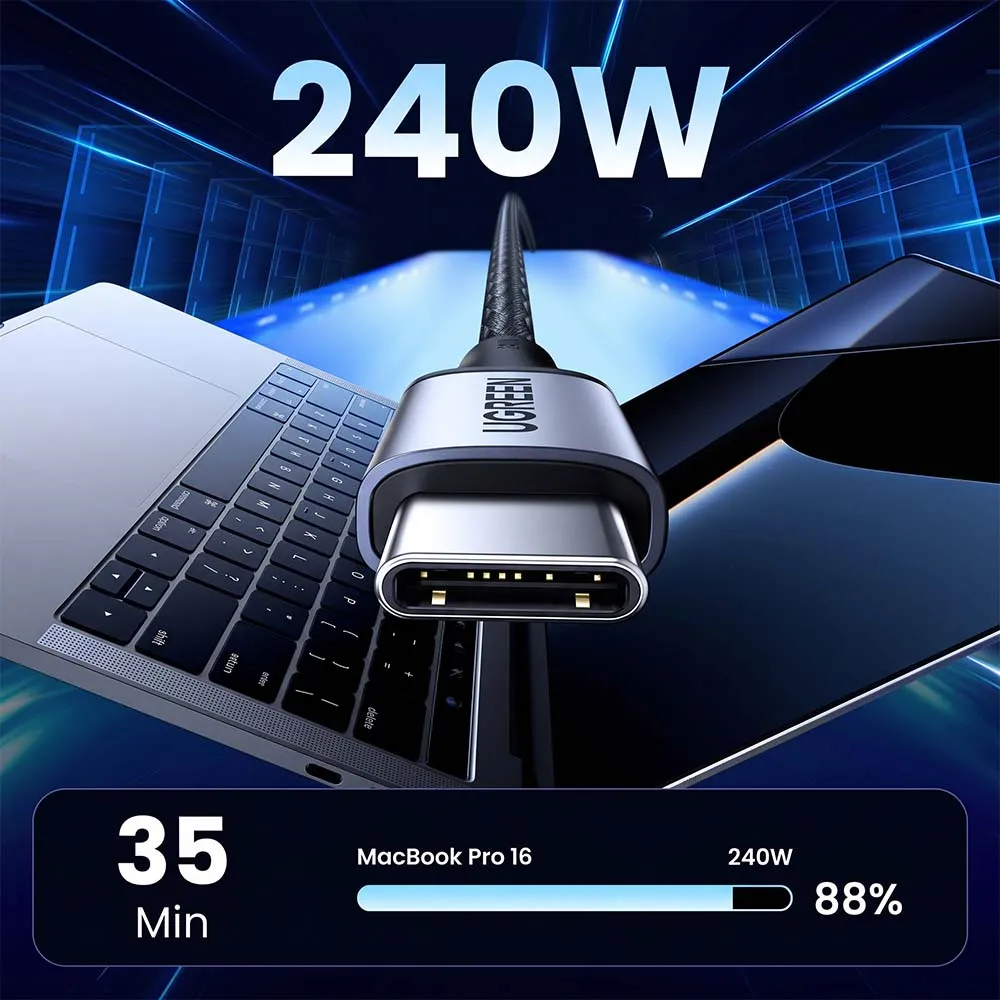 UGREEN L706 USB-C to USB-C 240W Cable 1m Black 65383