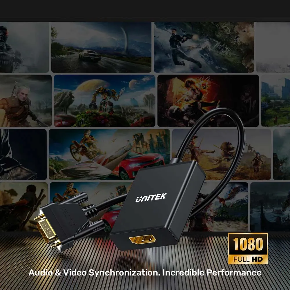 UNITEK V112ABK01 VGA to HDMI Adapter