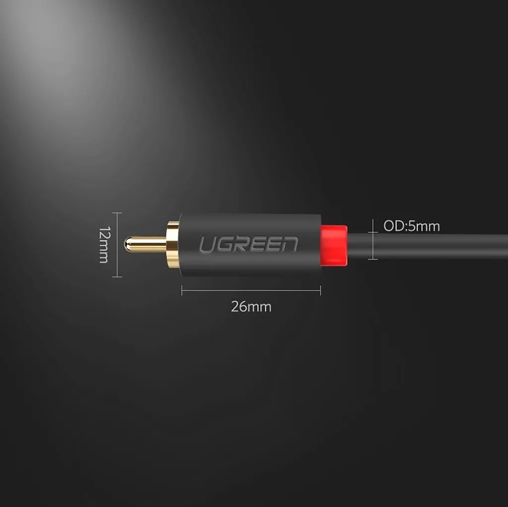 UGREEN 10519 2RCA Male to 2RCA Male Cable 3m Black