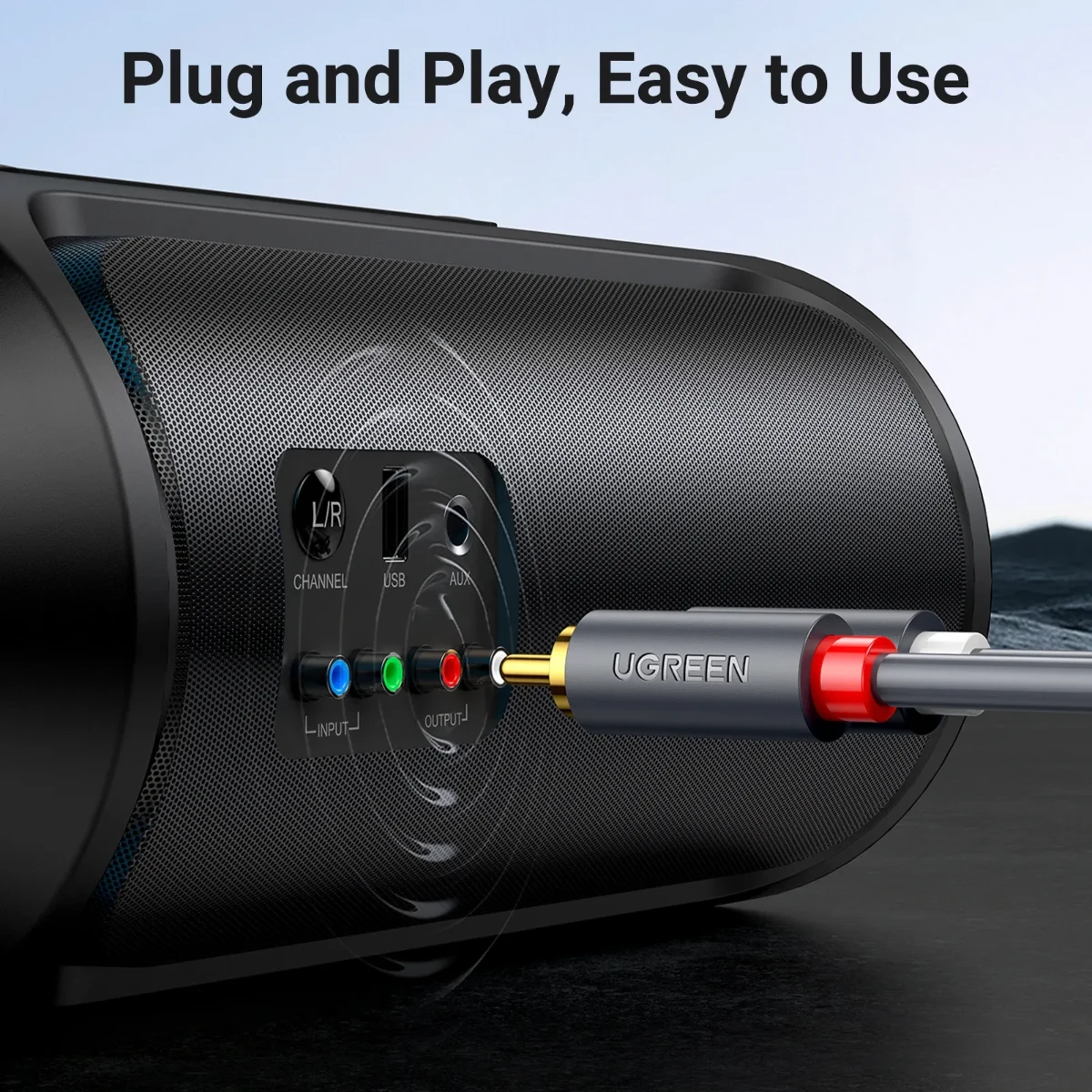 UGREEN 10520 2RCA Male to 2RCA Male Cable 5m Black