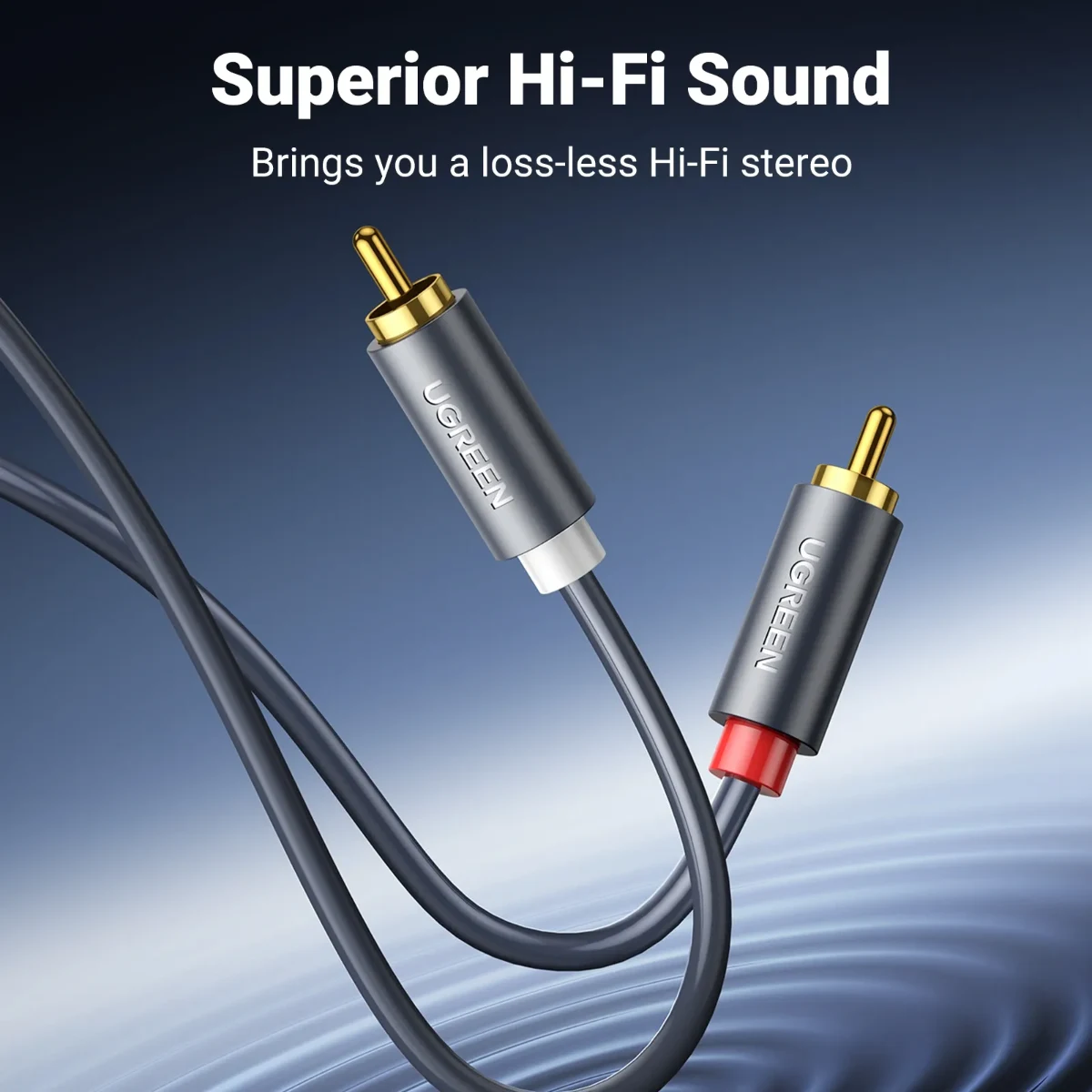 UGREEN 10520 2RCA Male to 2RCA Male Cable 5m Black