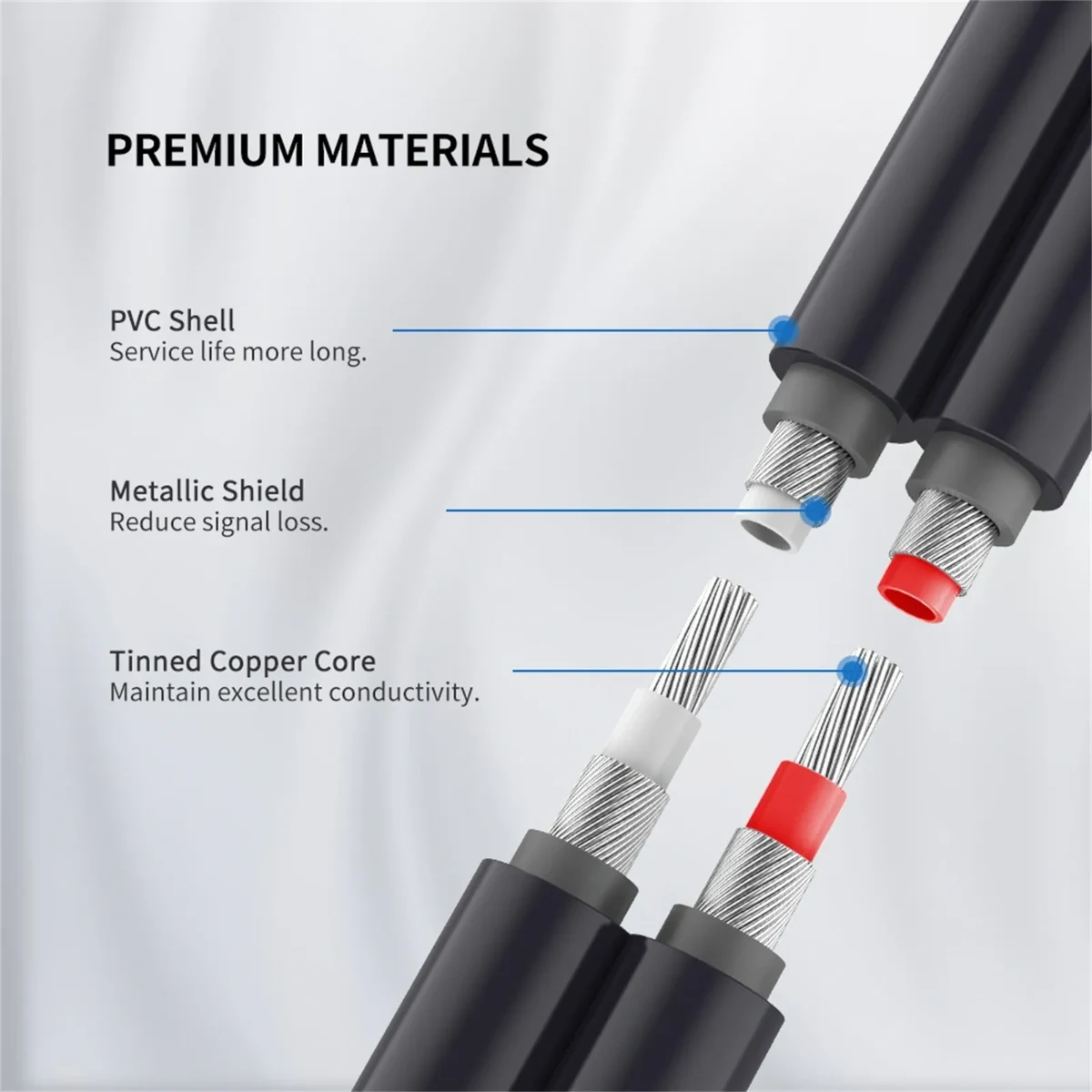 UGREEN 10520 2RCA Male to 2RCA Male Cable 5m Black