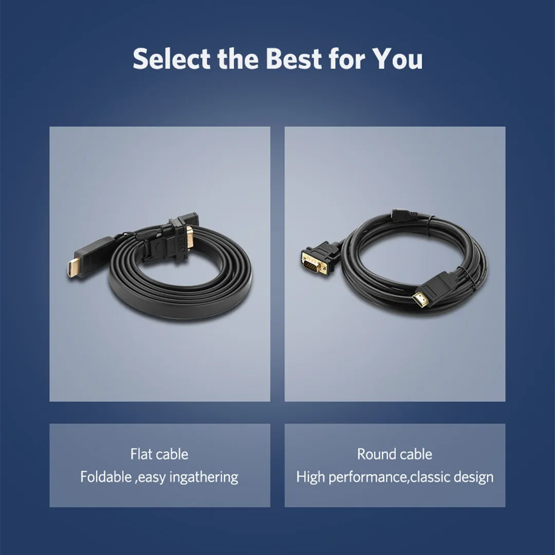 UGREEN 30449 HDMI to VGA Converter Cable 1.5m (Black)