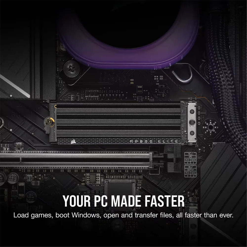 CORSAIR MP600 ELITE 2TB PCIe Gen4x4 NVMe M.2 SSD with Heatsink