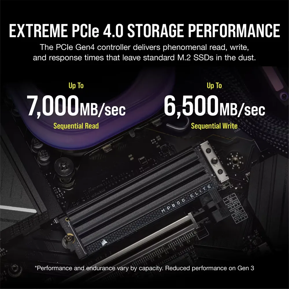 CORSAIR MP600 ELITE 4TB PCIe Gen4x4 NVMe M.2 SSD with Heatsink