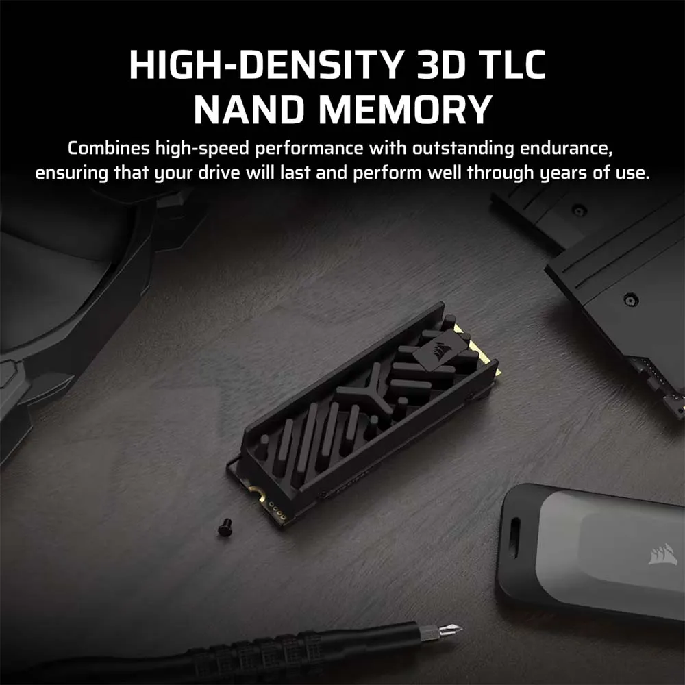 CORSAIR MP700 ELITE 2TB PCIe Gen5x4 NVMe M.2 SSD with Heatsink