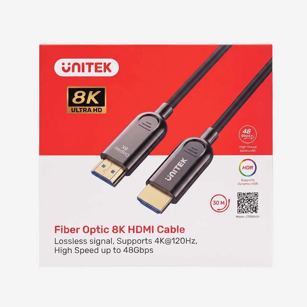 UNITEK C11085GY01-30M Fiber Optic 8K HDMI Cable