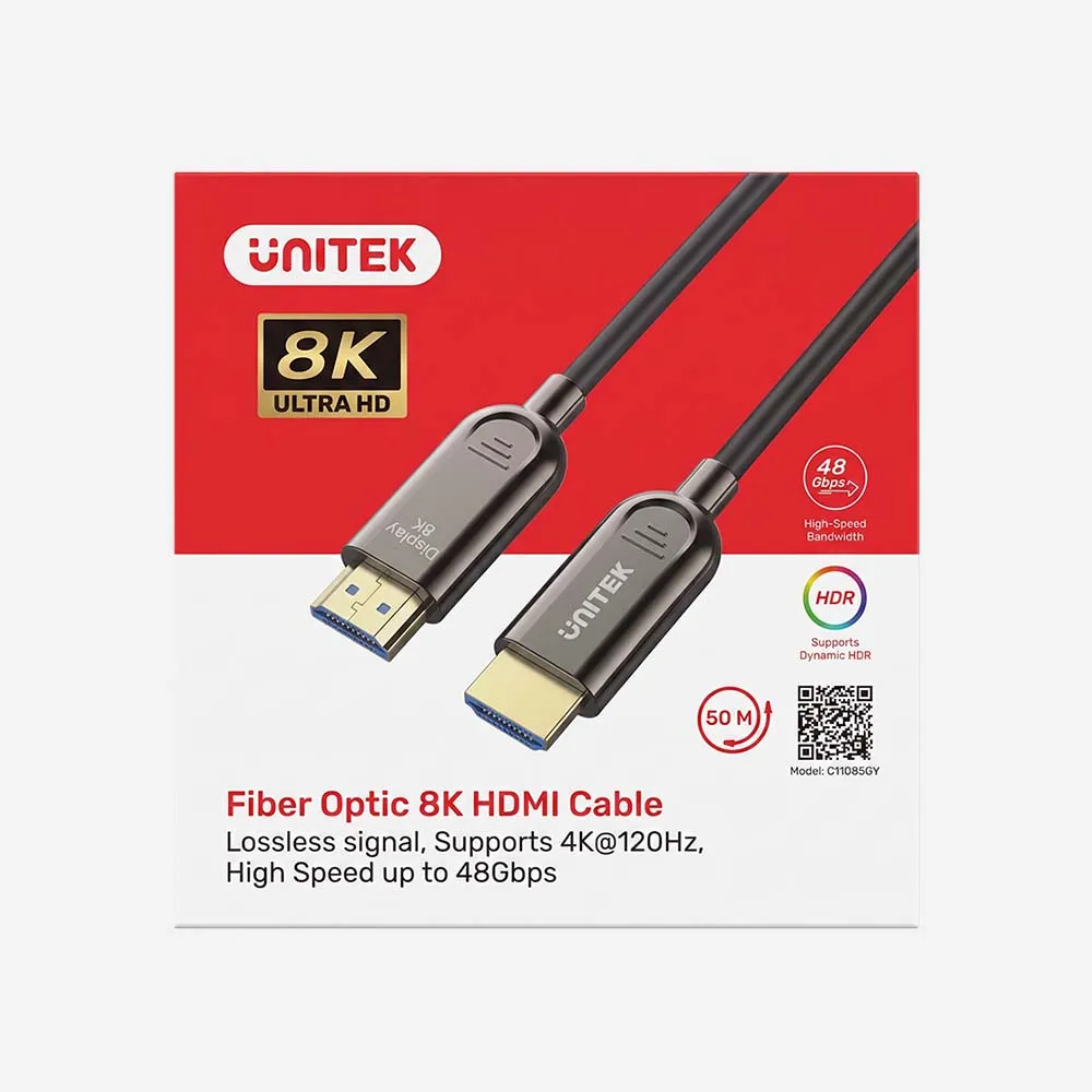 UNITEK C11085GY01-50M Fiber Optic 8K HDMI Cable