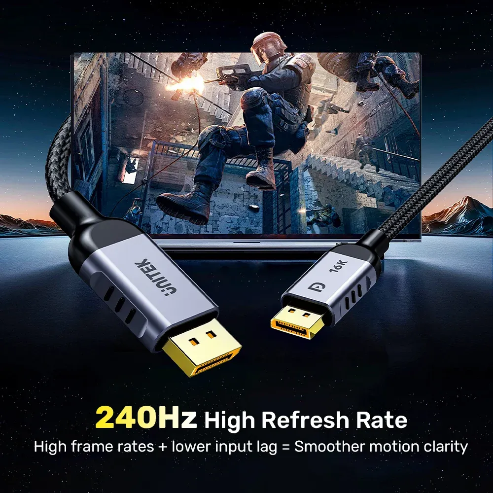UNITEK C1626GY01-1.5M Gaming 8K@120Hz DisplayPort 2.1 Cable