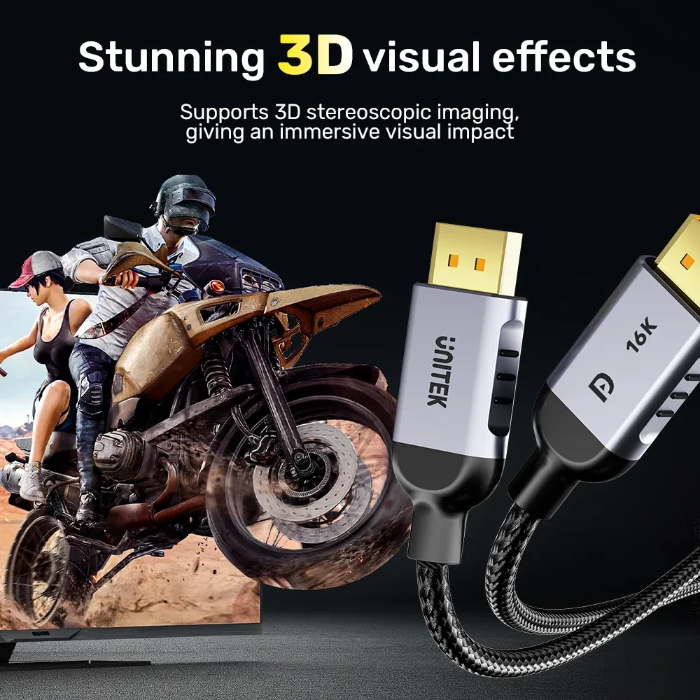 UNITEK C1626GY01-3M Gaming 8K@120Hz DisplayPort 2.1 Cable