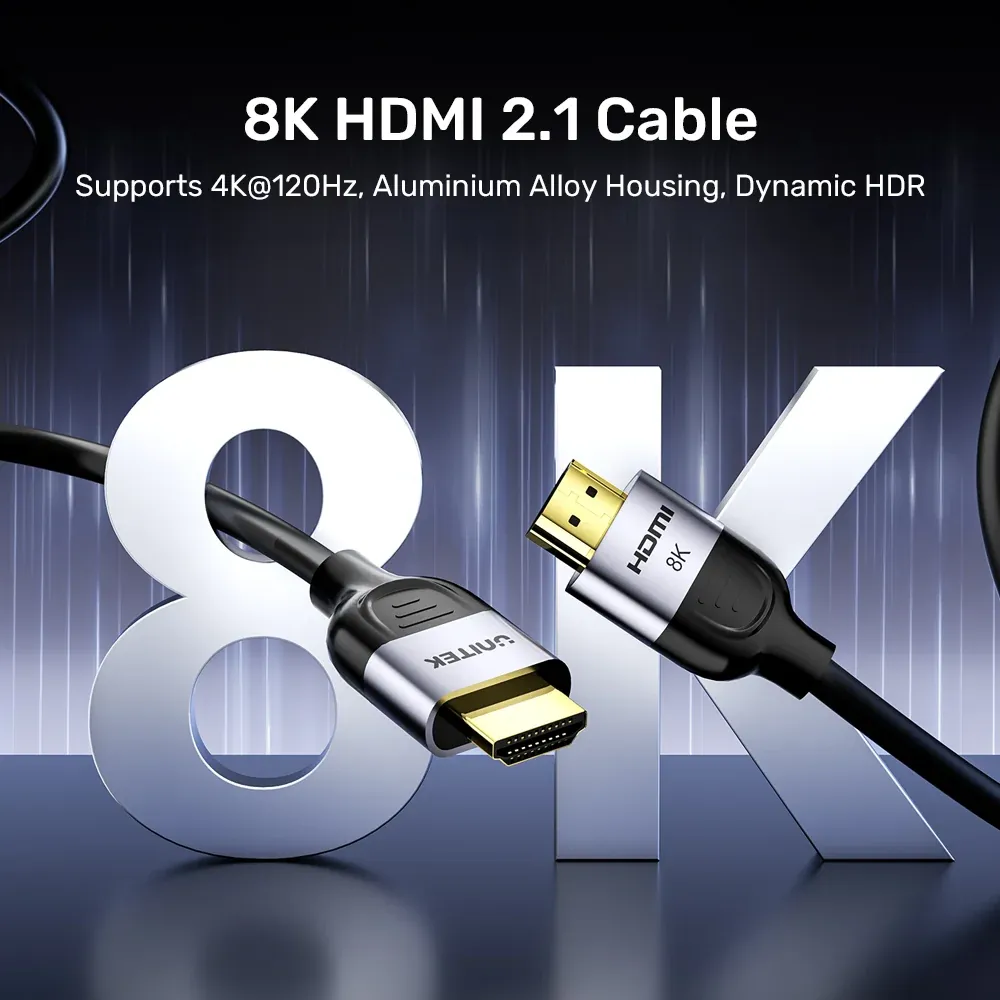 UNITEK C11086GY01-1M Gaming 8K@60Hz HDMI 2.1 Cable