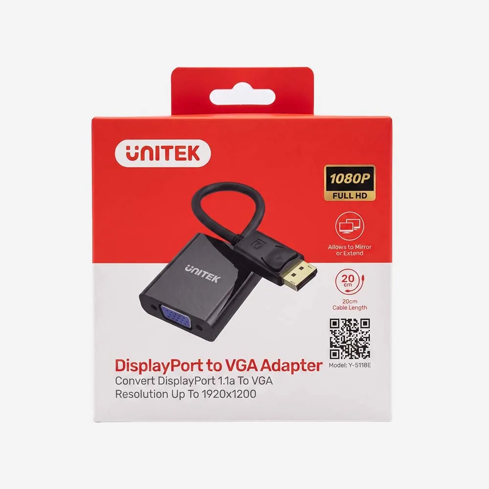 UNITEK Y-5118E DisplayPort to VGA Female Adapter