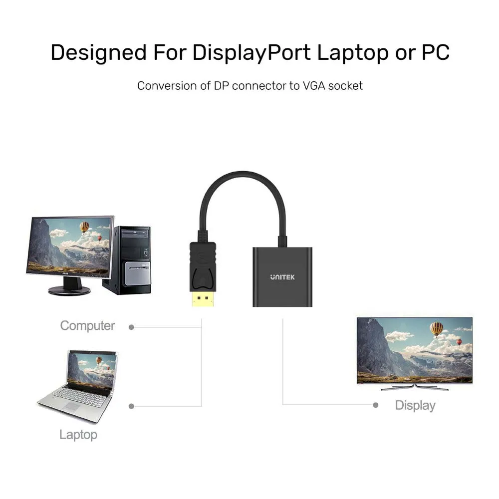 UNITEK Y-5118E DisplayPort to VGA Female Adapter