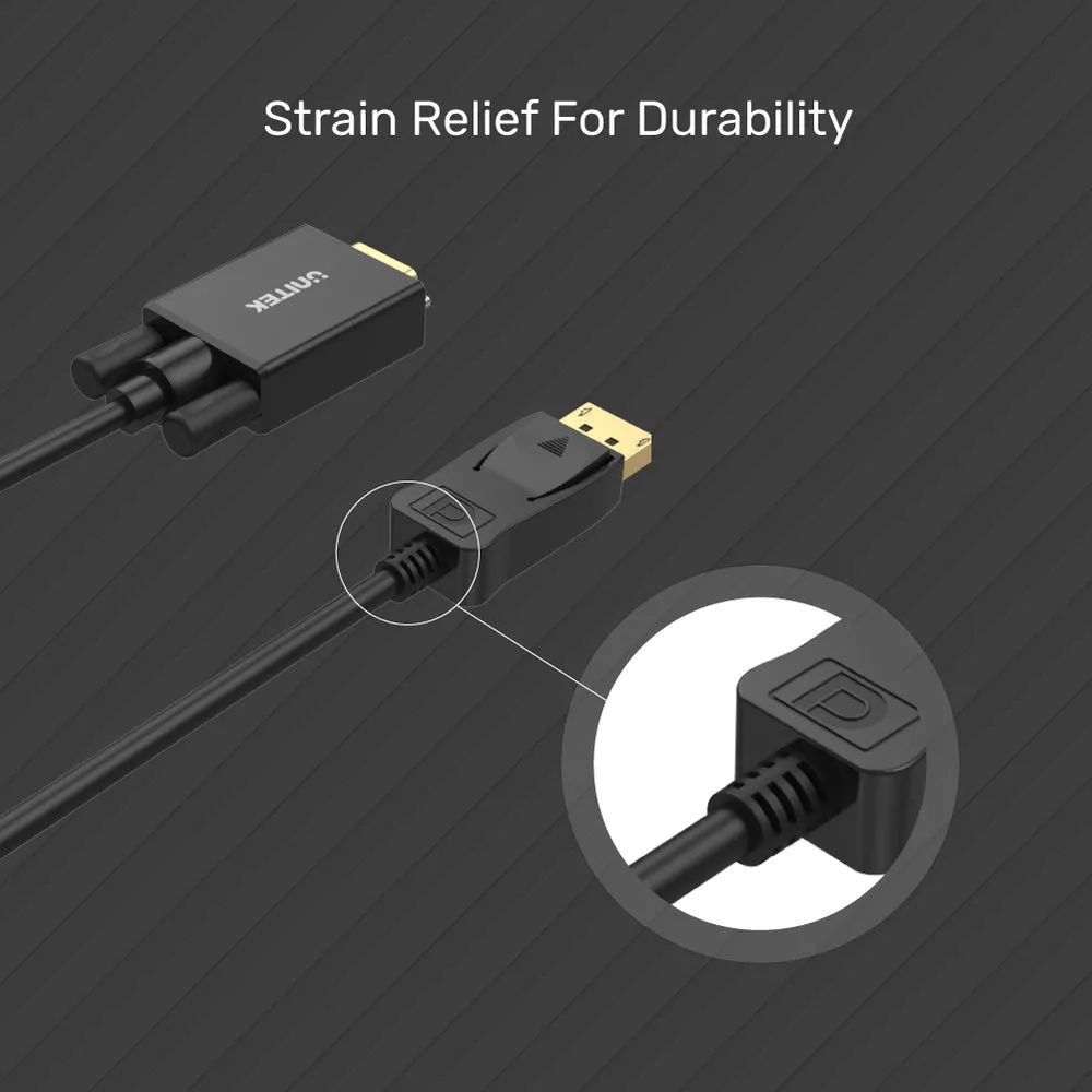 UNITEK Y-5118F DisplayPort to VGA Cable Male Cable