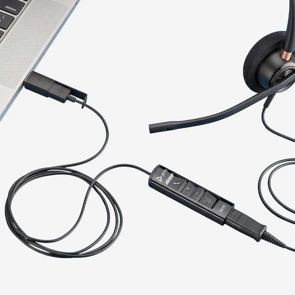 HP Poly DA85-M USB to QD Black Adapter