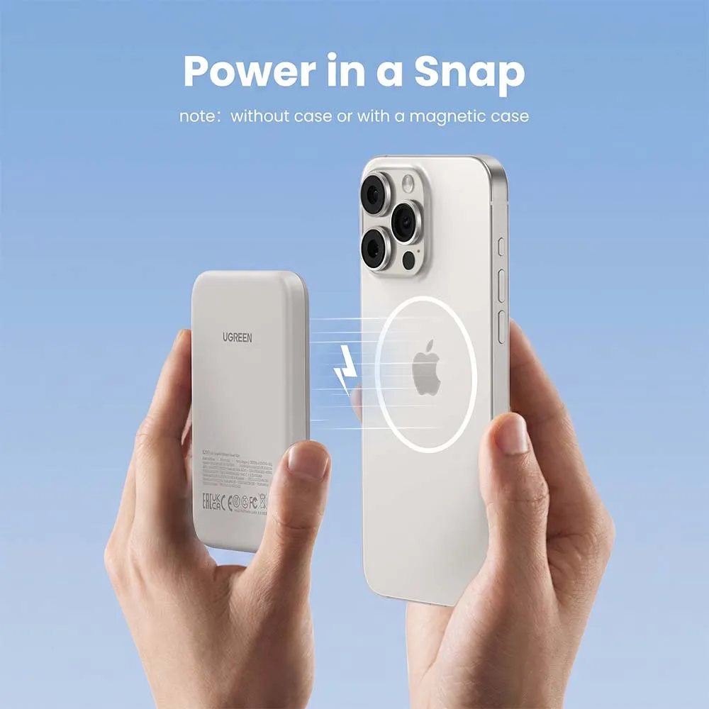 UGREEN 25207 5000mAh 15W Magnetic Wireless Power Bank Beige