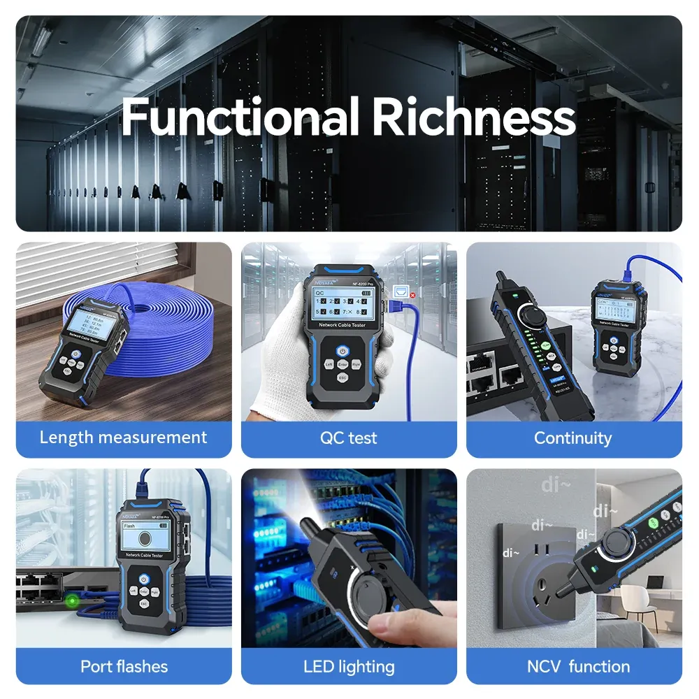 Noyafa 3in1 Advanced Wire Tracker with PoE Testing TDR Cable Length Meter and Port Flash