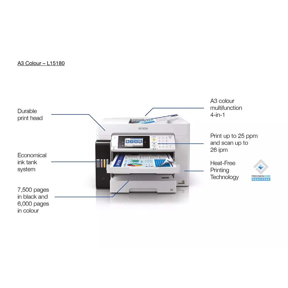 EcoTank L15180 A3 Multifunction Wi-Fi Ink Tank Printer with Scan Copy And Fax