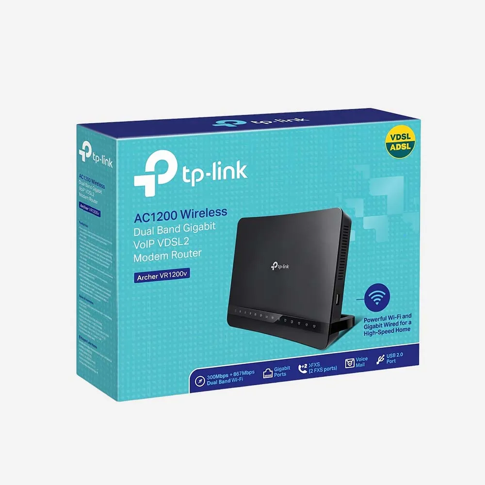 TP-Link Archer VR1200 AC1200 Wireless Dual Band Gigabit VDSL/ADSL Modem Router