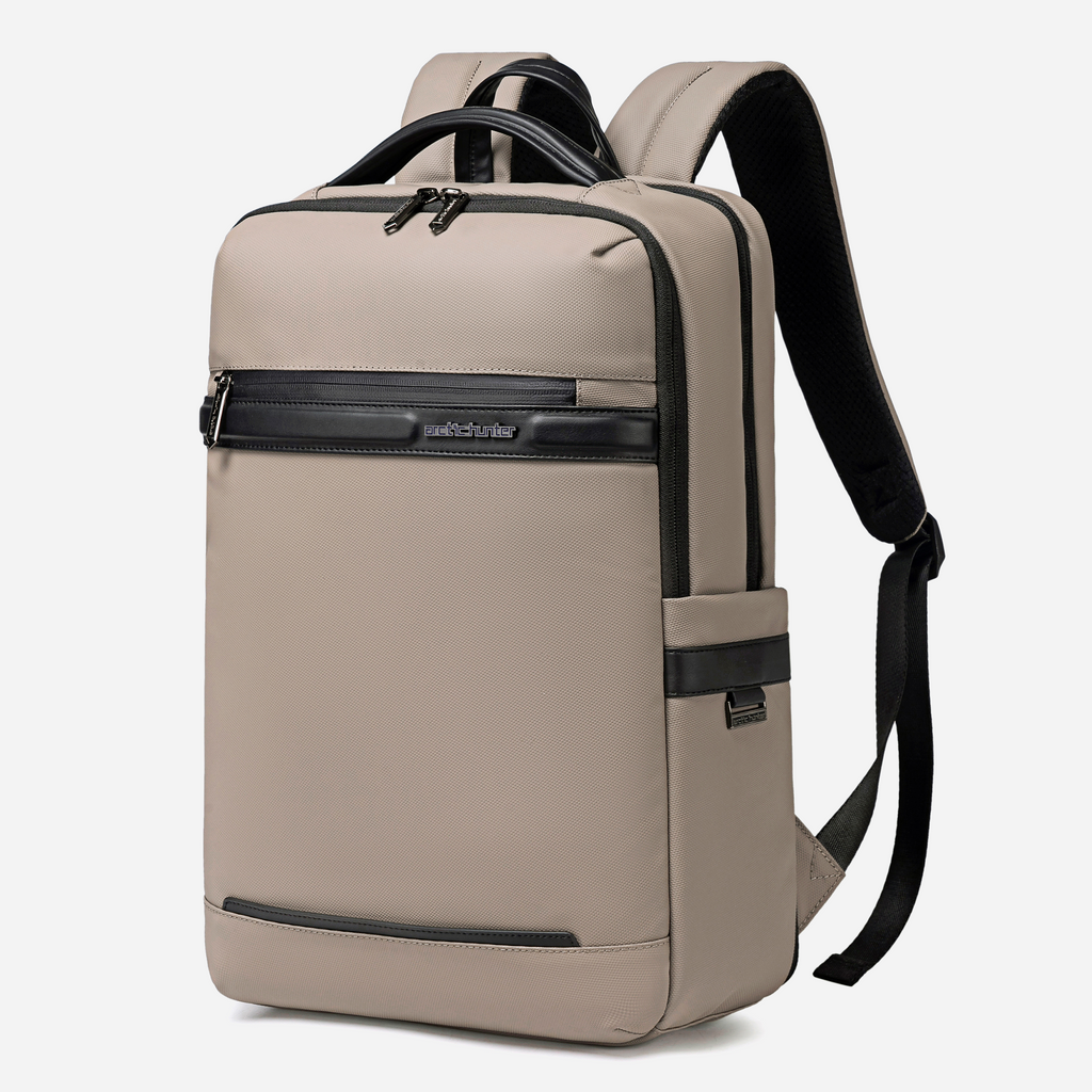 B00872 Beige Laptop Backpack 2