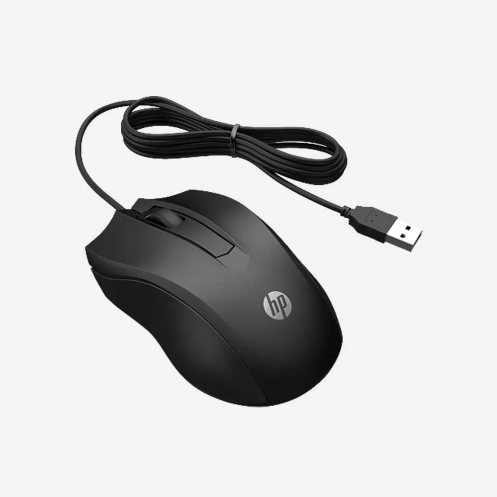 HP 100 Wired Mouse Black