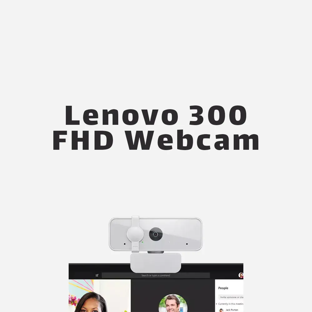 Lenovo 300 FHD Webcam with Privacy Shutter Cloud Grey-GXC1B34793