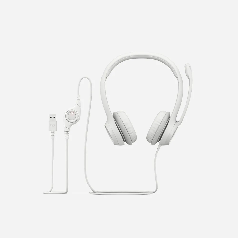 Logitech H390 USB Wired Headset Off White 981-001286