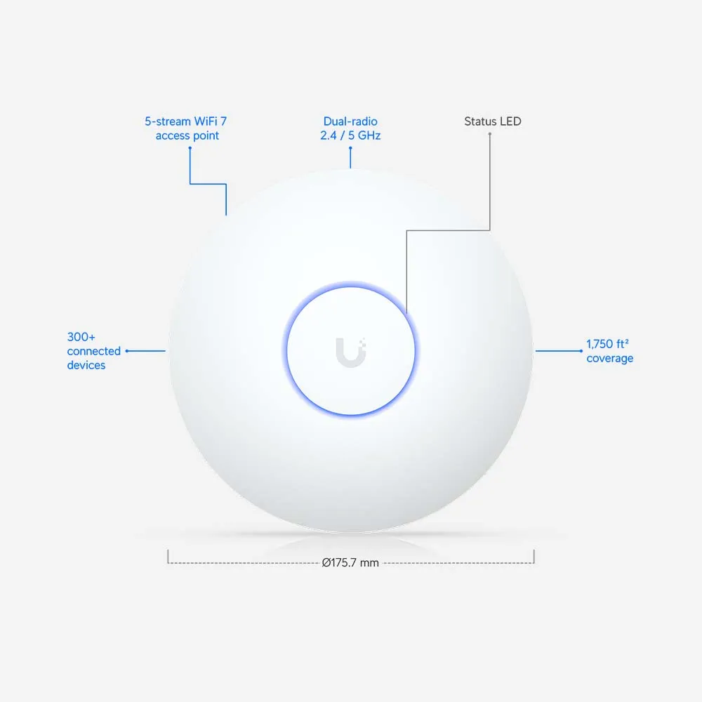 Ubiquiti Unifi U7-LR Ceiling Mount Access Point PoE WiFi 7