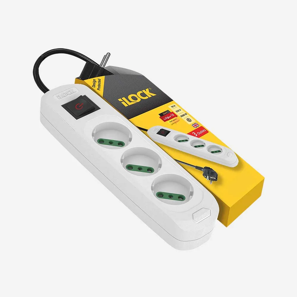 iLOCK 5075 Power Strip 3 outlets without earthing Basic 3M