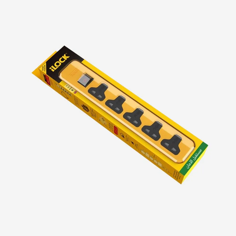 iLOCK 5026 Power Strip 5Universal Outlets with Overload Switch 3M