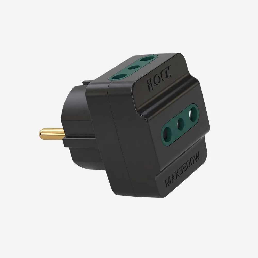 iLOCK 5005 3-Way Wall Outlet Adapter 3500W Black