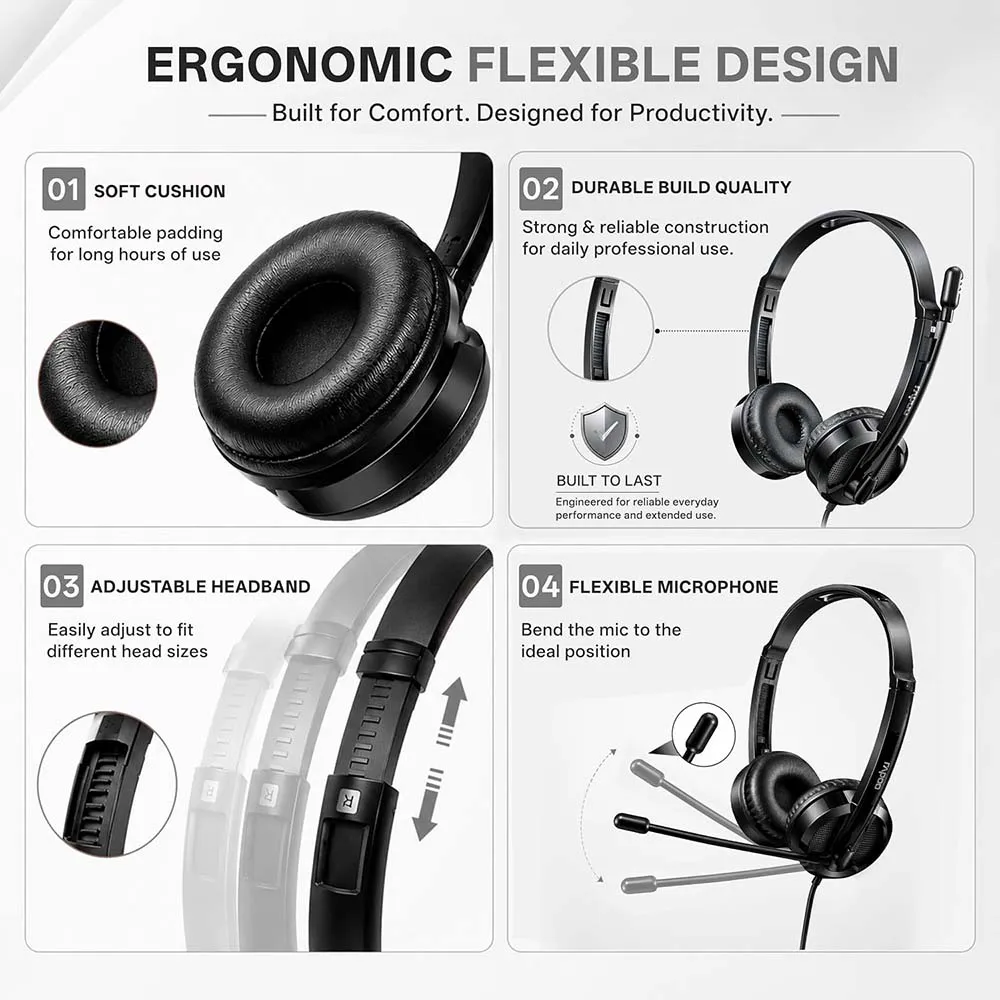 Rapoo H120 USB Wired Headset (Black)