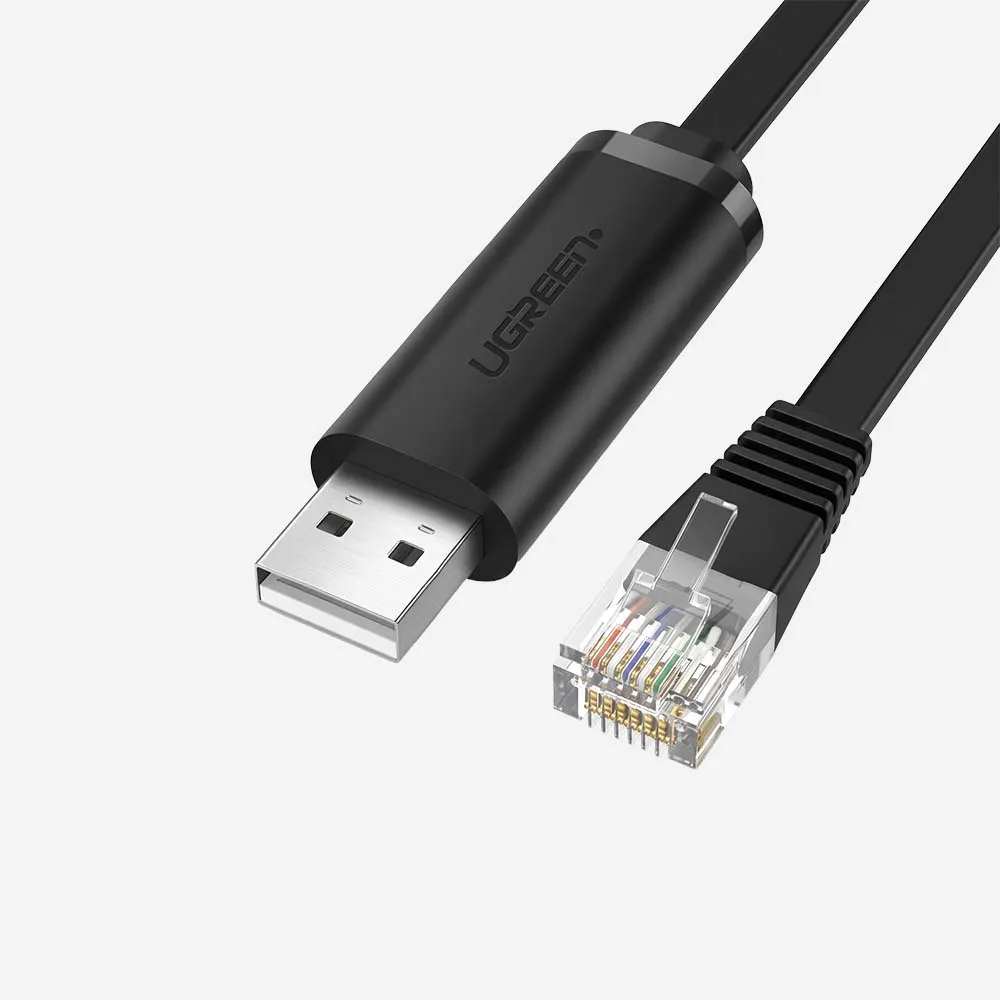 [60813] كابلات الشبكات – UGREEN USB to RJ45 Console Cable 3m Black (60813)