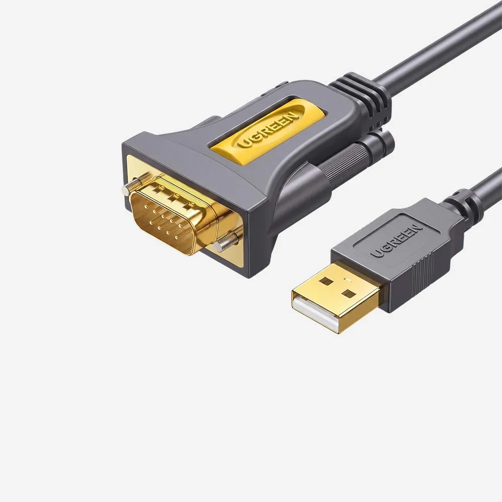 [20211] المحولات – UGREEN 20211 USB-A to DB9 RS232 Male 1.5m Cable Black