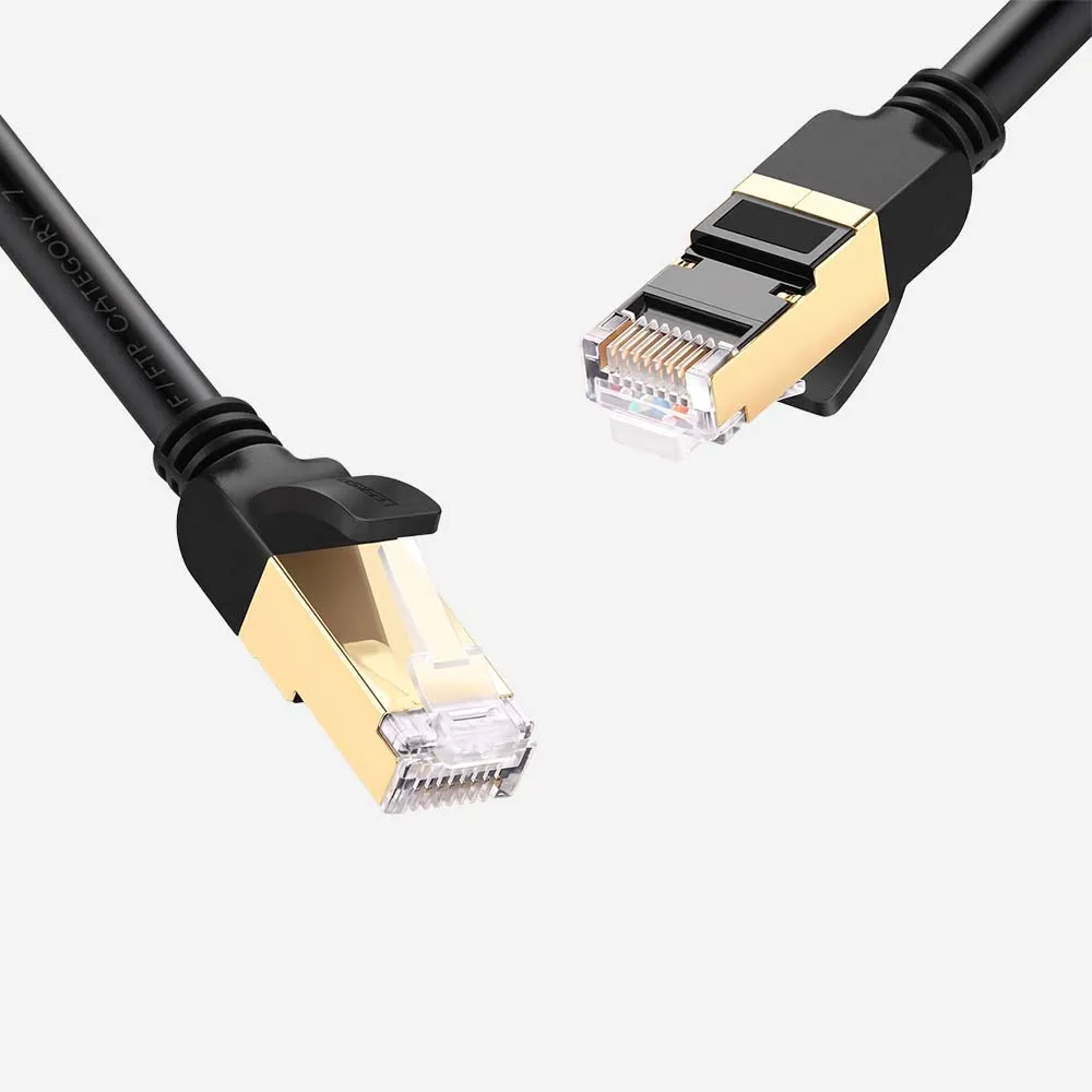 [11229] كابلات الشبكات – UGREEN 11229 Cat7 F/FTP 0.5m Ethernet Cable Black