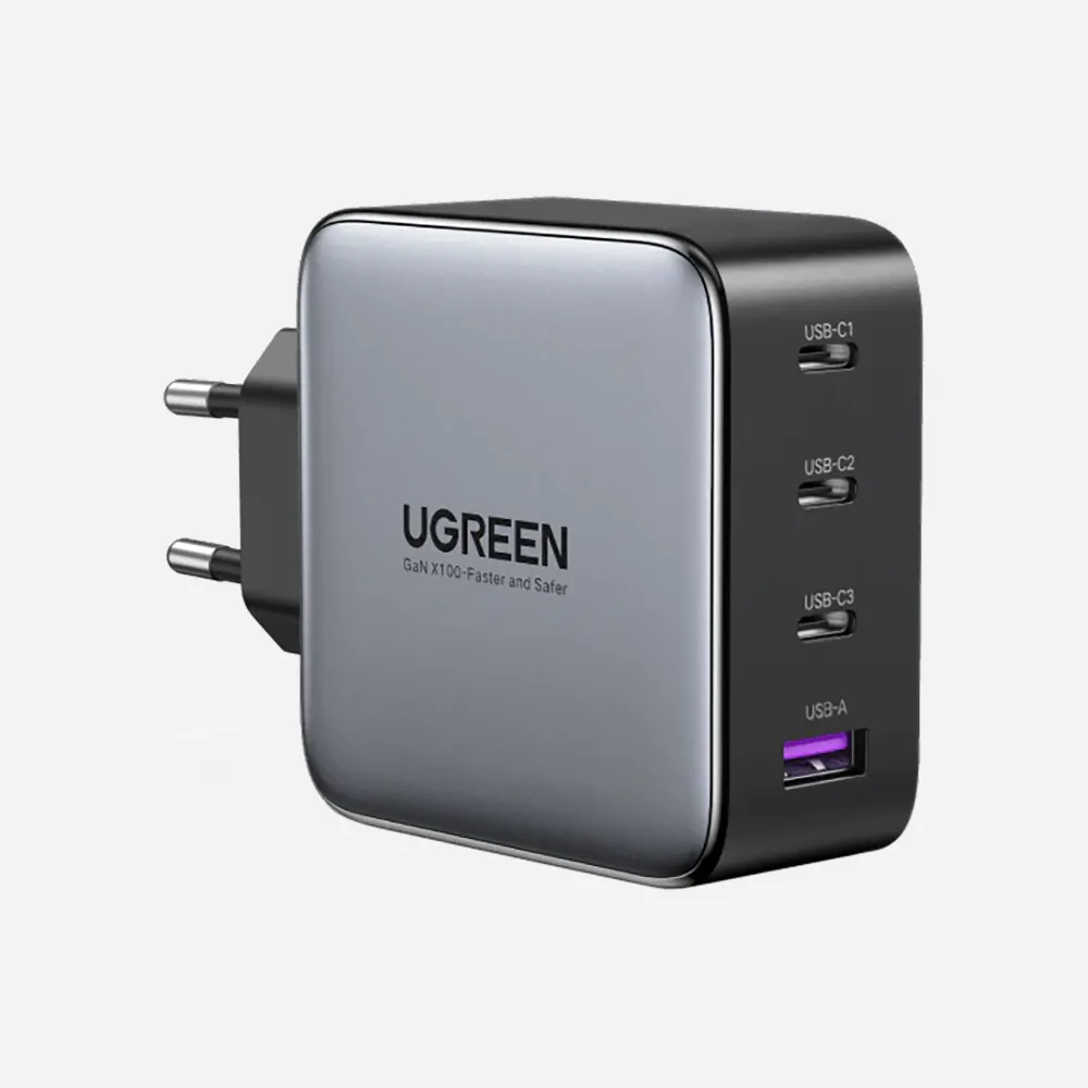 [40747] الشواحن – UGREEN 40747 Nexode CD226 100W GaN Fast Wall Charger with Power Delivery 3x USB-C 1x USB-A