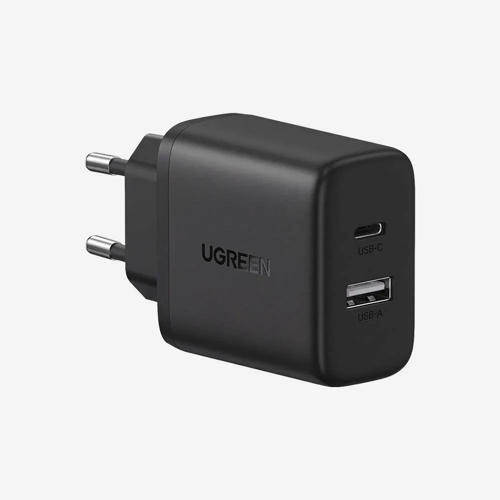 [45302] الشواحن – UGREEN 45302 X227 20W GaN Fast Wall Charger with Power Delivery 1x USB-C 1x USB-A