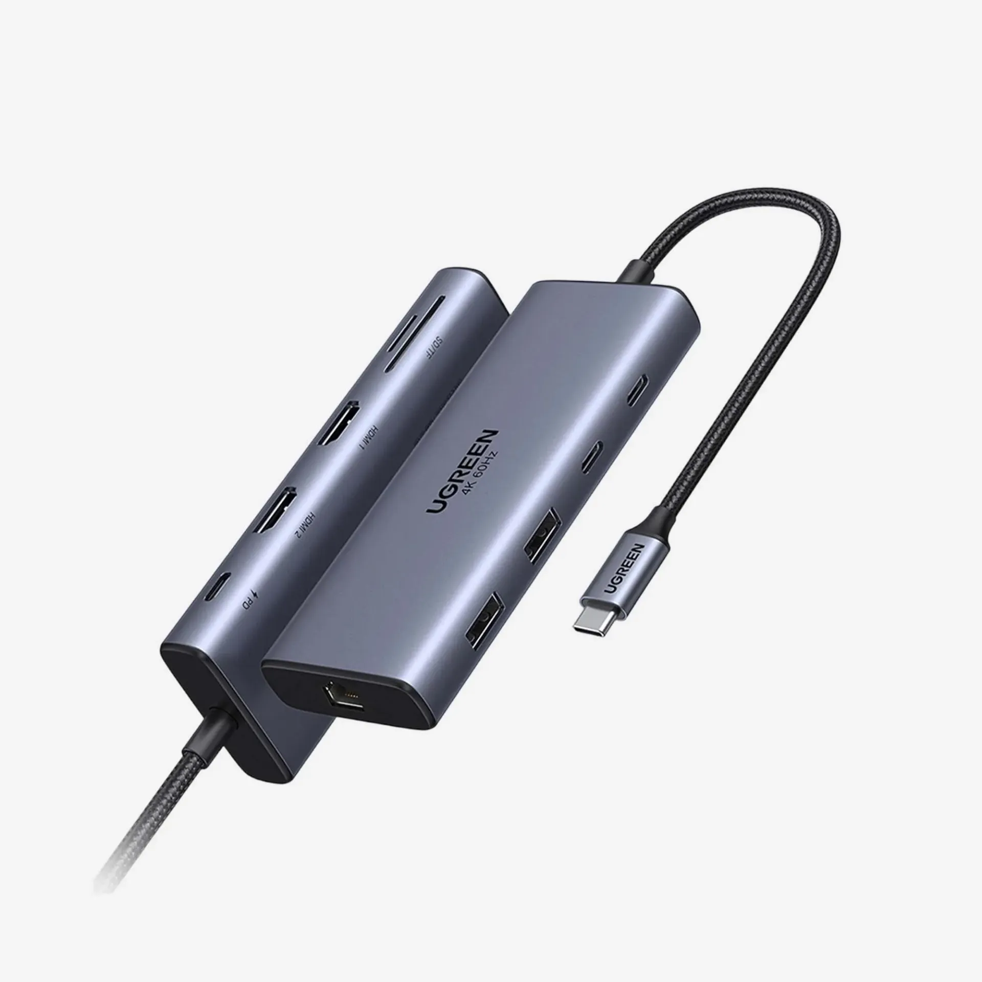 [45380] موزعات USB ومحطات التوصيل – UGREEN 45380 10 in 1 4K HDMI USB-C Hub Adapter