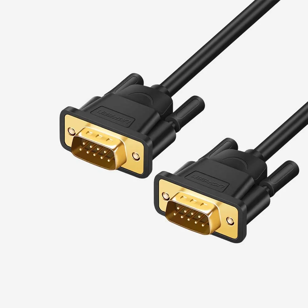 [20153] كابلات أخرى – UGREEN 20153 RS232 DB9 Male to Male 1.5m Cable Black