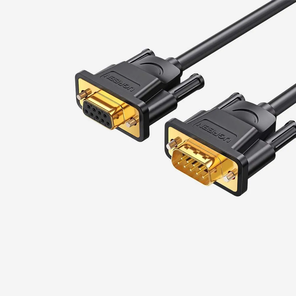 [20147] كابلات أخرى – UGREEN 20147 RS232 DB9 Male to Female 3m Cable Black