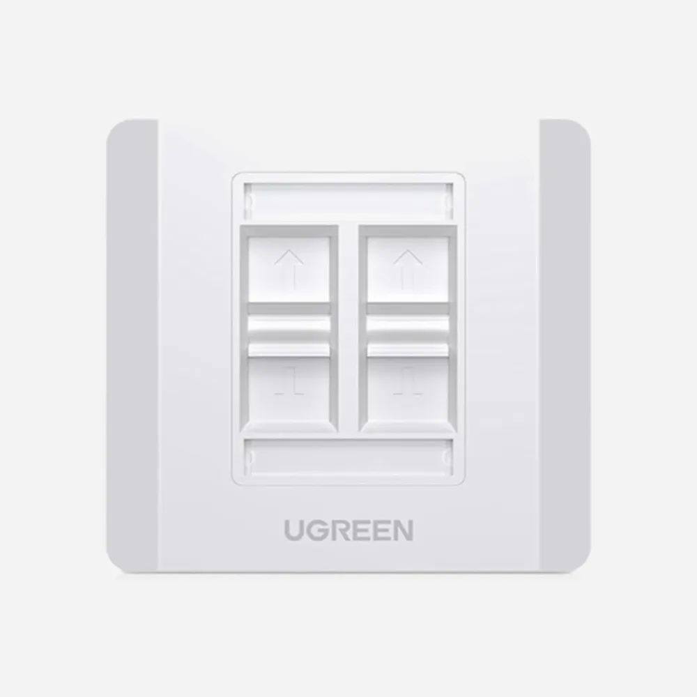 [80443] ملحقات الشبكات والتمديدات – UGREEN 80443 4 Port Wall Face Plate 1pc