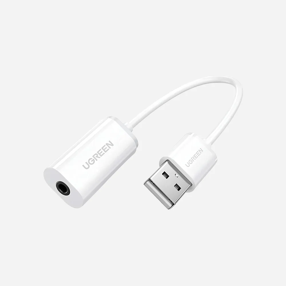 UGREEN 30712 US206 USB-A Male to 3.5mm Aux Cable White