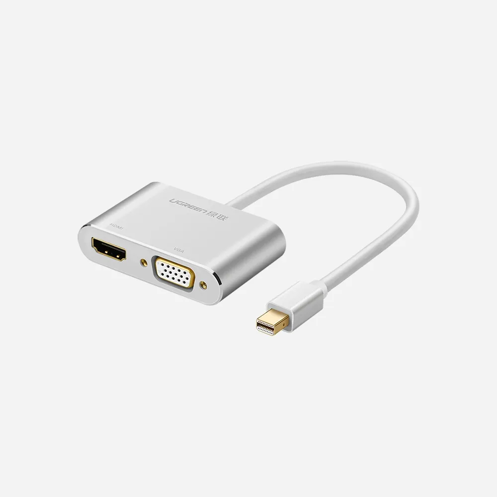 [20421] UGREEN 20421 MD115 Mini DP to HDMI+VGA Converter Silver