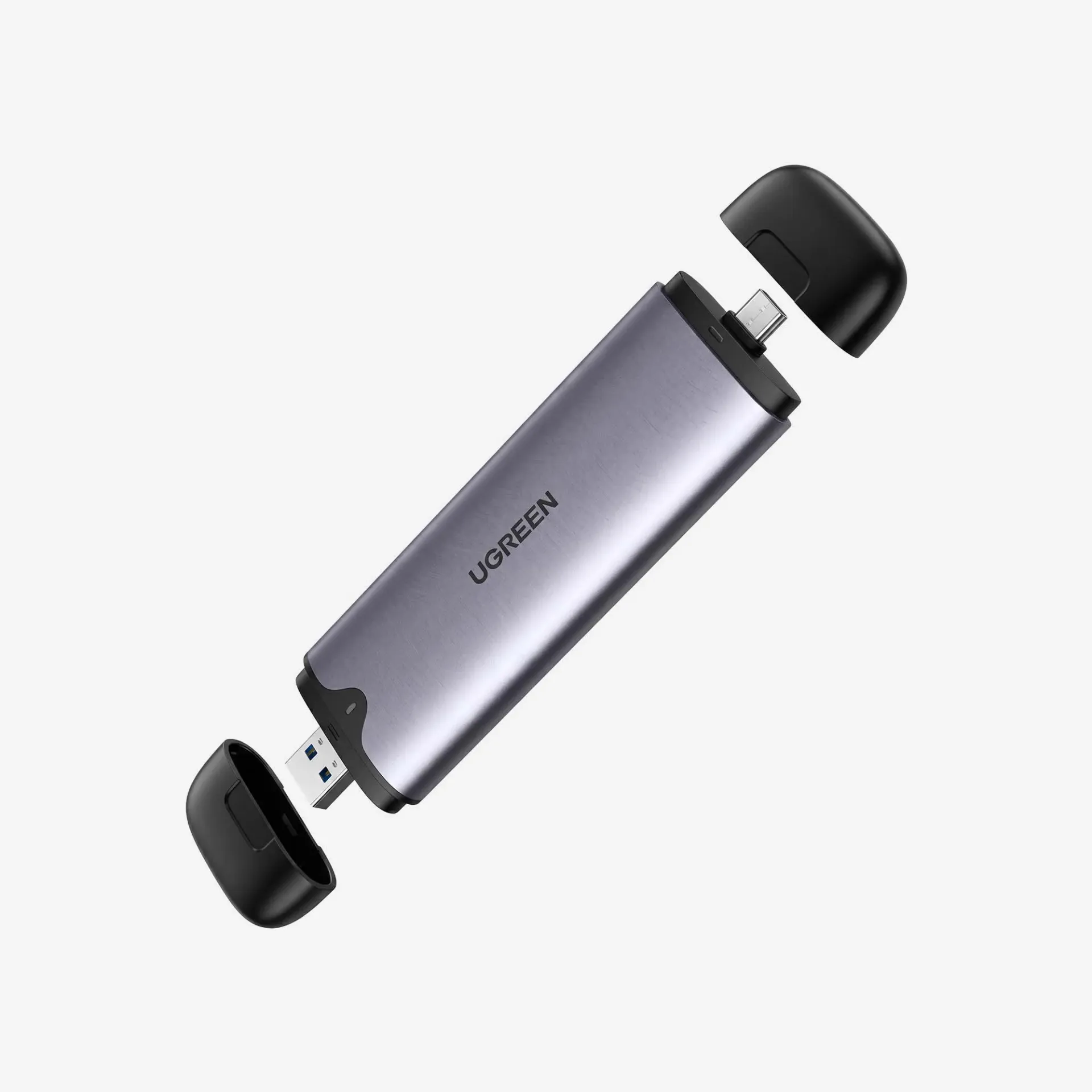 UGREEN ‎70532 2 in 1 M.2 NVMe SSD Encl Adap, Aluminum USB 3.1 G2 10Gbps CM353-USB-C+USB-A M.2 M Key-HDD-10G
