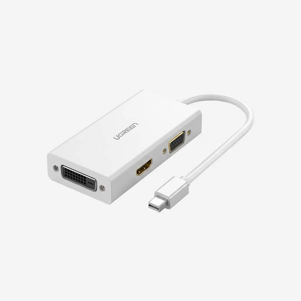 [20417] UGREEN 20417 MD114 mini DP to HDMI VGA DVI Converter White