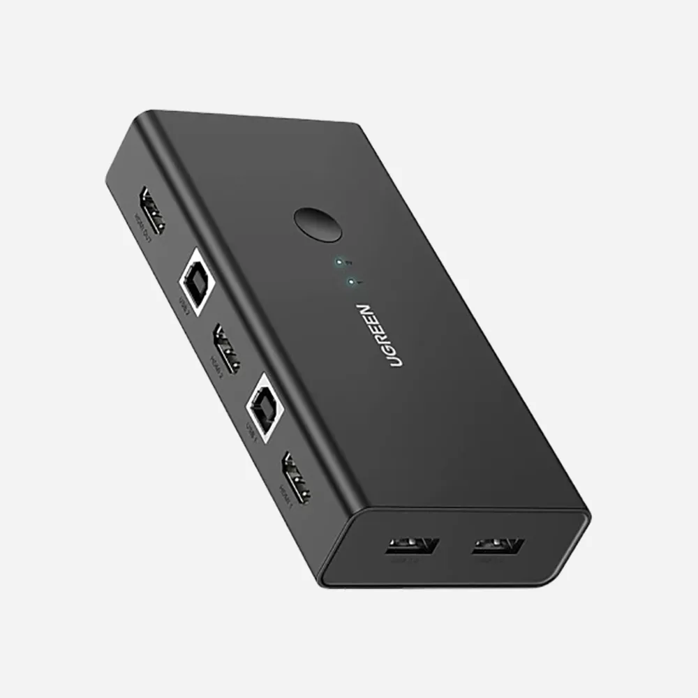 موزعات USB ومحطات التوصيل – UGREEN 50744 HDMI Switch Box 2in 1out KVM Switching