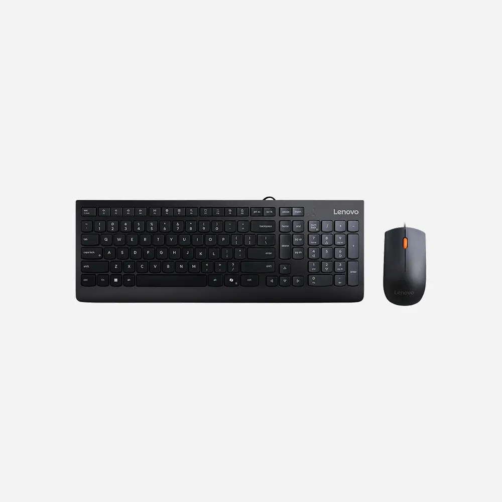 [GX30M39607] الكيبورد والأطقم – Lenovo 300 USB Combo Keyboard and Mouse Black