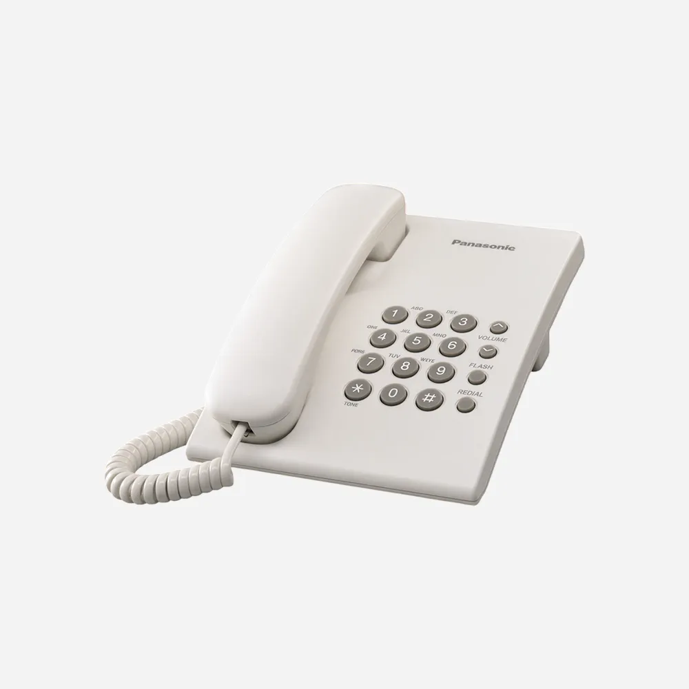 [KX-TS500FXW] التليفونات الأرضية و IP – Panasonic KX-TS500FXW Single Line Corded Desk Phone - White