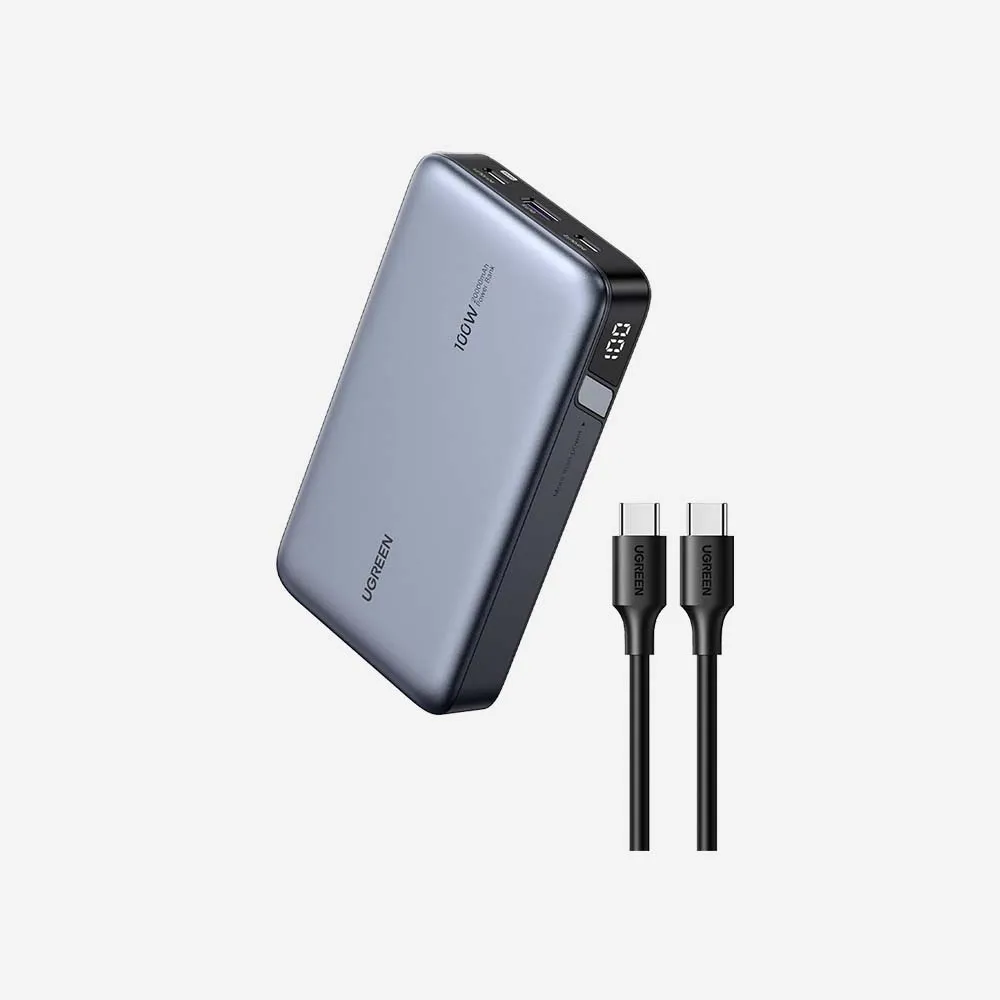 [25188] باور بانك – UGREEN 25188 PB720 20000mAh 100W Two Way Fast Charging Power Bank Gray